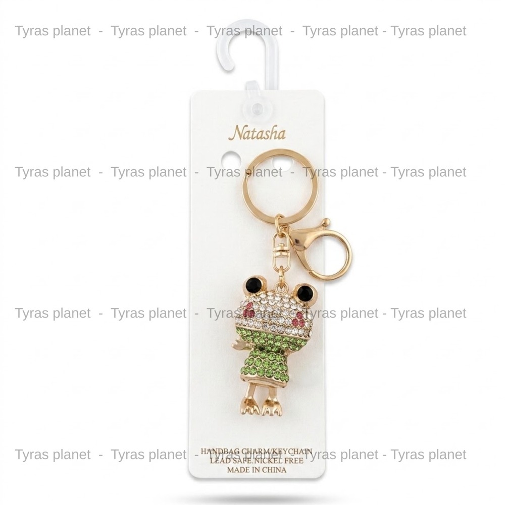 Natasha Bling Frog Bag Charm Keychain